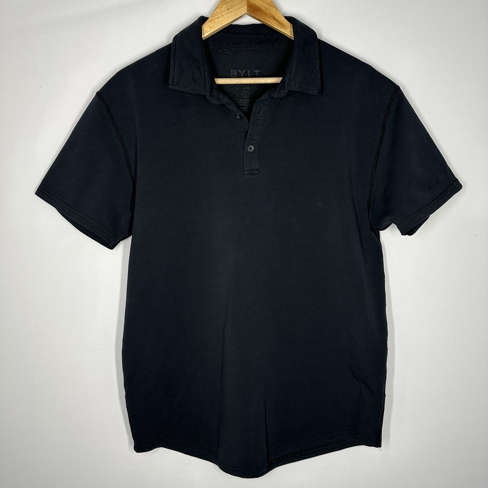 BYLT black Performance Polo Large Cotton Short Sleeve